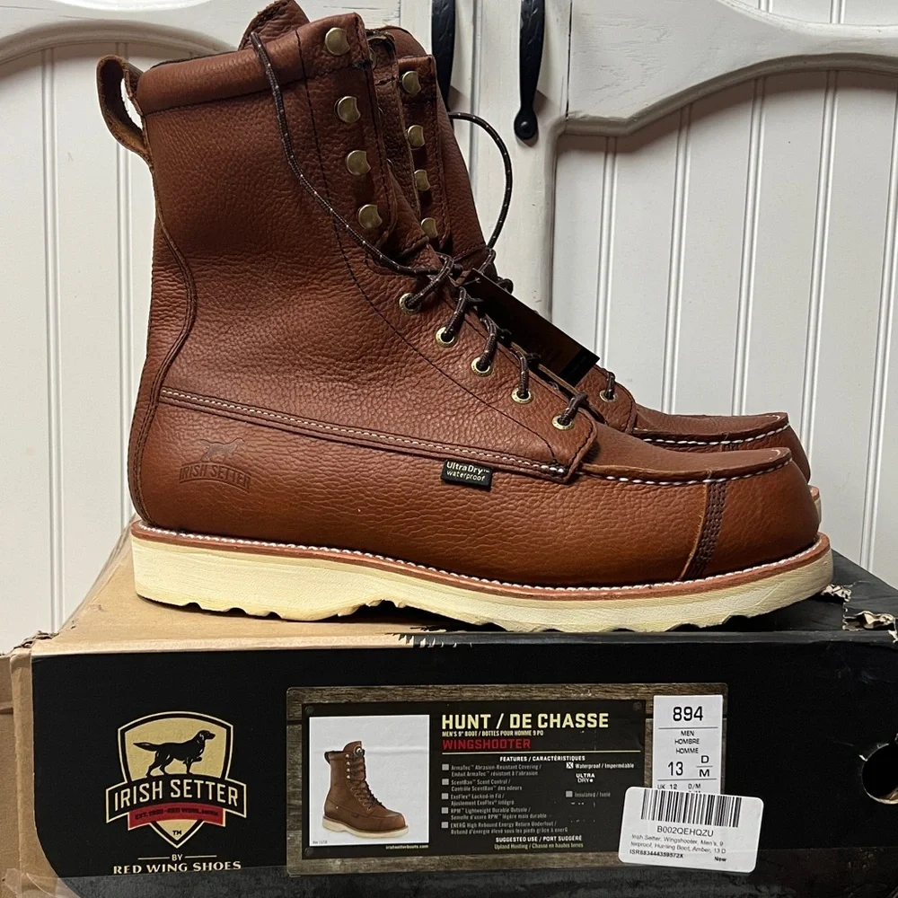Red Wing Irish Setter 894 Wingshooter Moc Toe Boots 13D NWT New